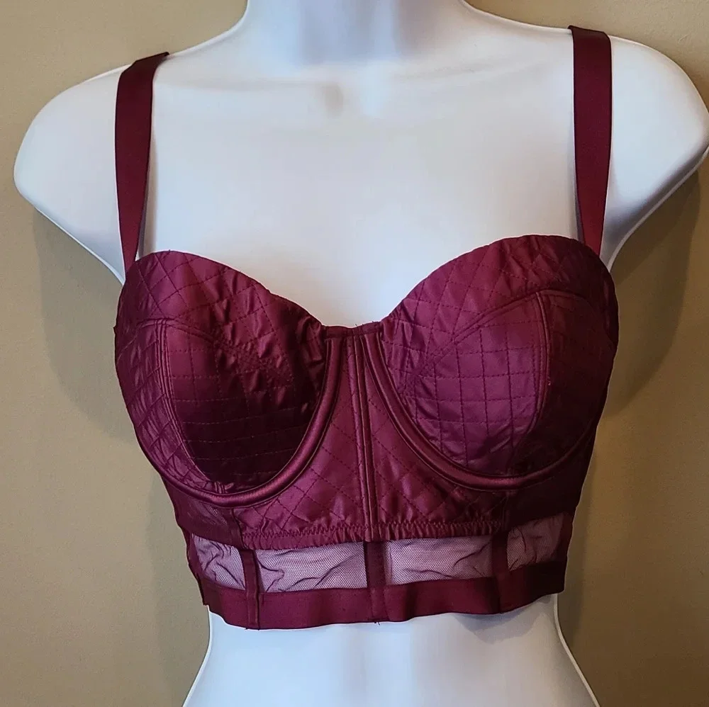 Victoria's Secret Very Sexy long line satin & mesh bra sz. 34D